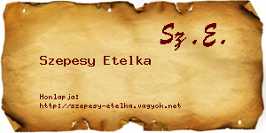 Szepesy Etelka névjegykártya